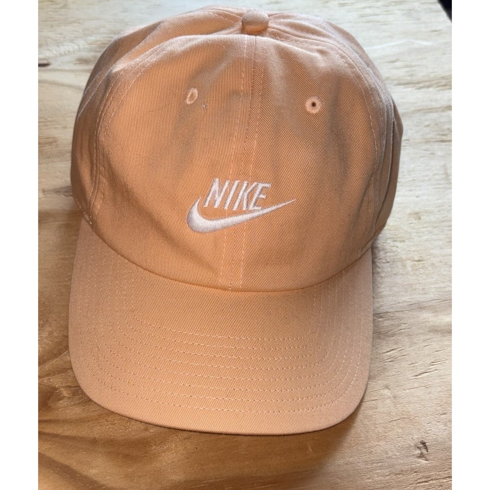 New Nike Sportswear Heritage86 Futura Washed Cap Hat Orange One Size 913011-734